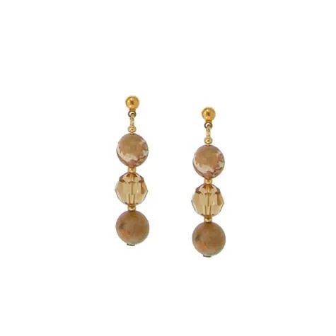 Beaded Riverstone Earrings