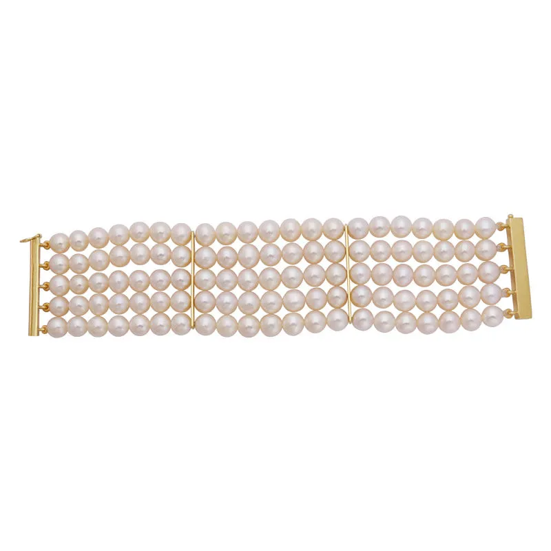 BEADS BRACELET- PEARL WITH 18K GOLD CLASP