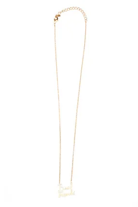 Best Friend script necklace gold