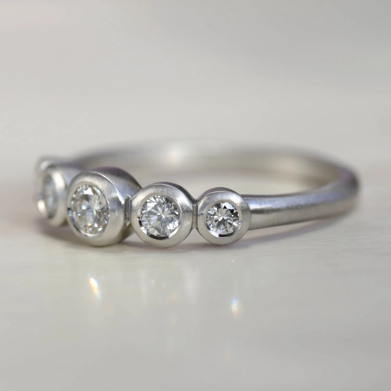 Bezel-set Five Stone Ring •