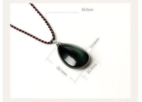 Black Obsidian, Obsidian Necklace, Gemstone Necklace, Pendant Necklace, Boho Necklace, Bohemian Water Drop Unisex Necklace For Men Women