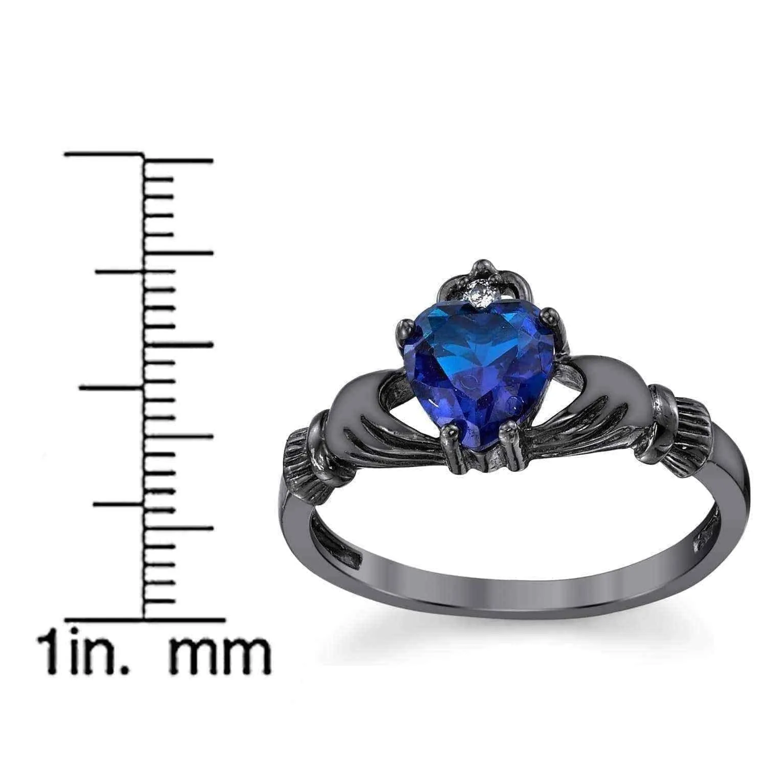 Black rhodium engagement ring