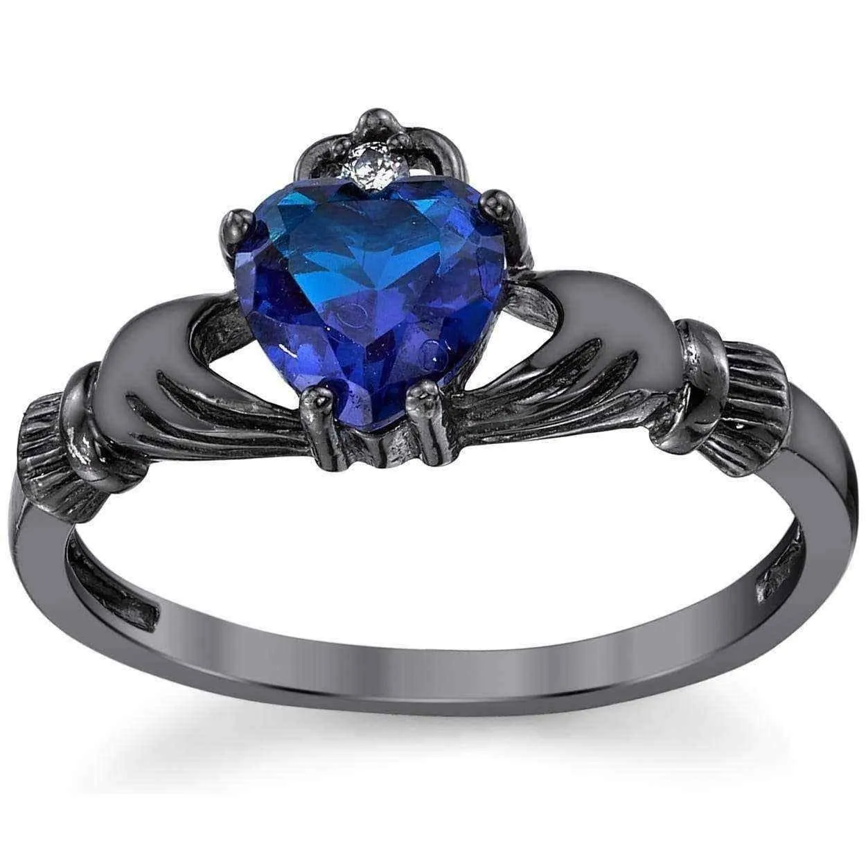 Black rhodium engagement ring