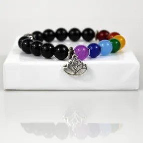 Black Seven Chakra Bead Bracelet