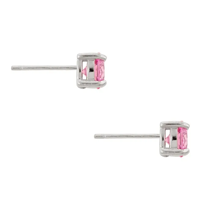 Blossom Pink Round Stud Earrings – 6.25mm | 0.95ct | Sterling Silver