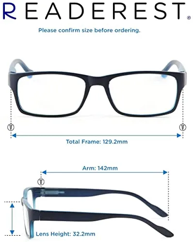 Blue-Light-Blocking-Reading-Glasses-Black-Blue-0-50-Magnification-Computer-Glasses