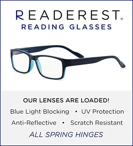 Blue-Light-Blocking-Reading-Glasses-Black-Blue-0-50-Magnification-Computer-Glasses