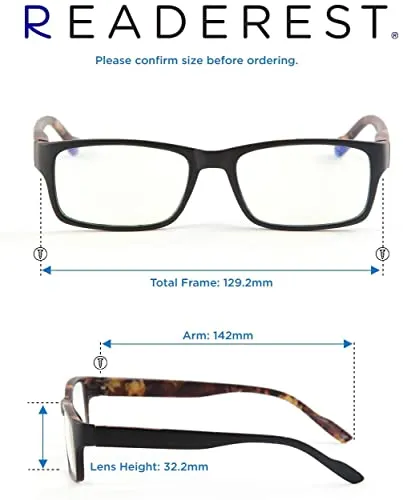 Blue-Light-Blocking-Reading-Glasses-Black-Camo-3-50-Magnification-Computer-Glasses