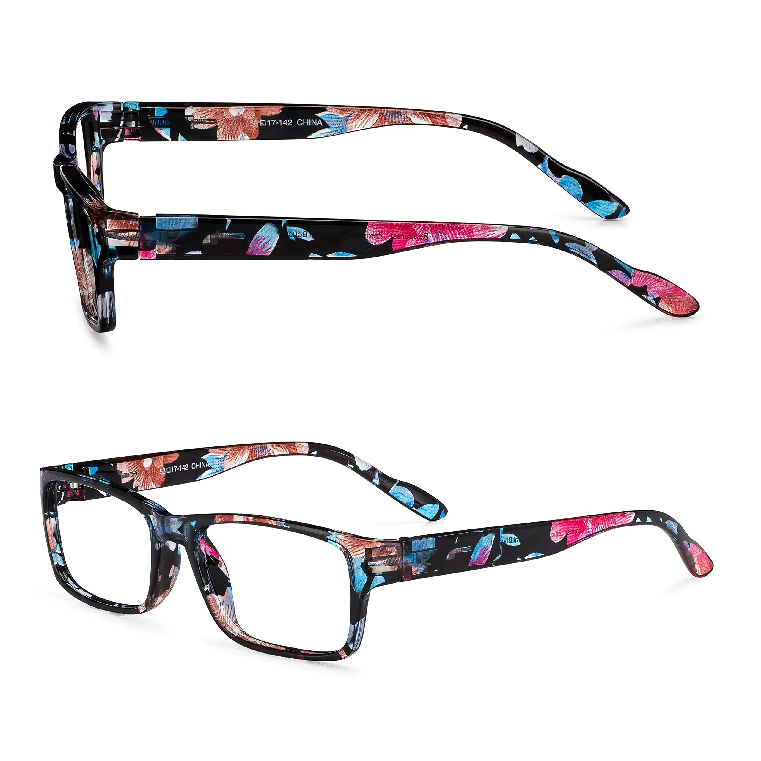 Blue-Light-Blocking-Reading-Glasses-Floral-1-25-Magnification Anti Glare