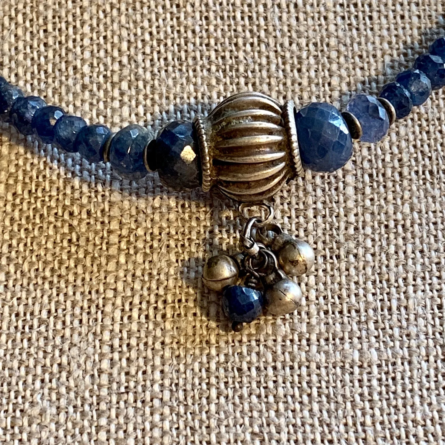 Blue Sapphire & India Silver Necklace