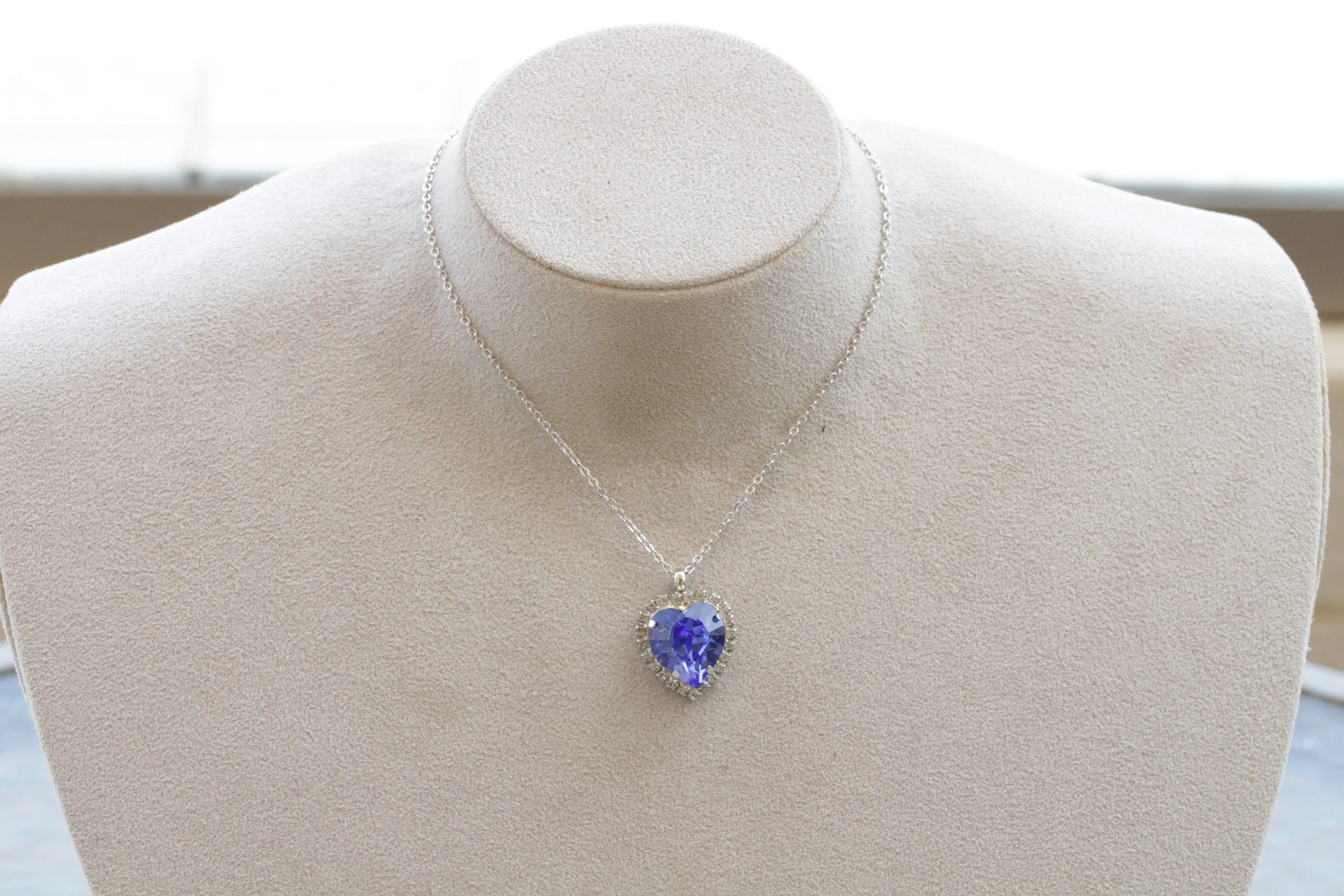 BLUE SAPPHIRE Heart Necklace