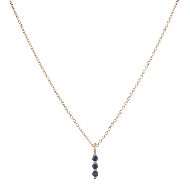 Blue Sapphire Stack Necklace (ready to ship option)*