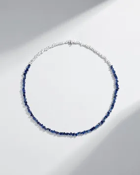 Bold Dark Blue Sapphire Tennis Necklace