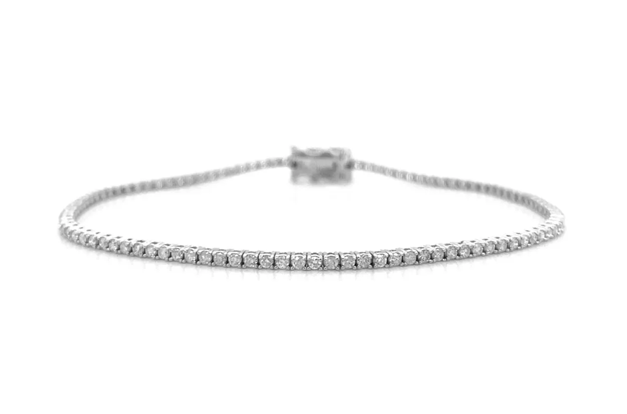 Bracelet Tennis 14kt White Gold & 90 Diamonds