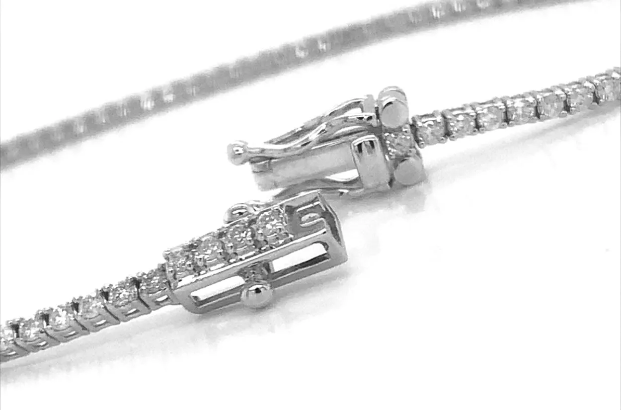 Bracelet Tennis 14kt White Gold & 90 Diamonds