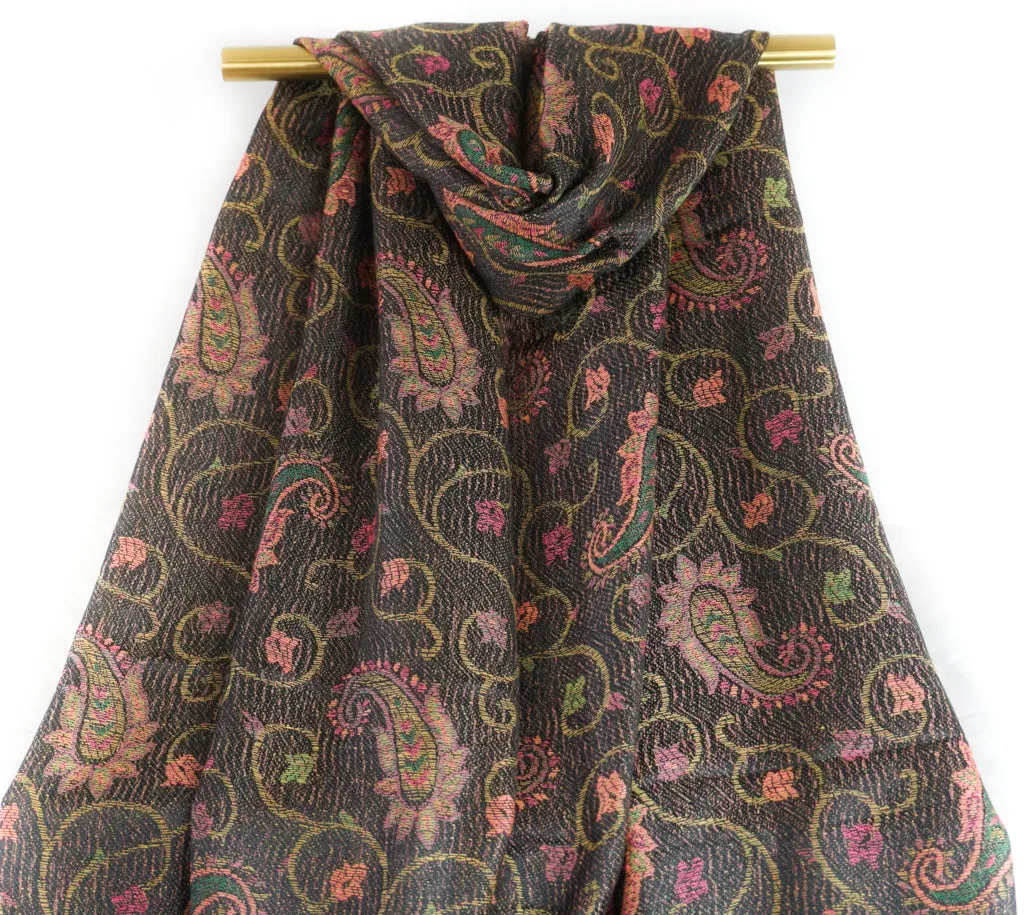 Brown Wild Paisley Pashmina Scarf Bohemian Shawl