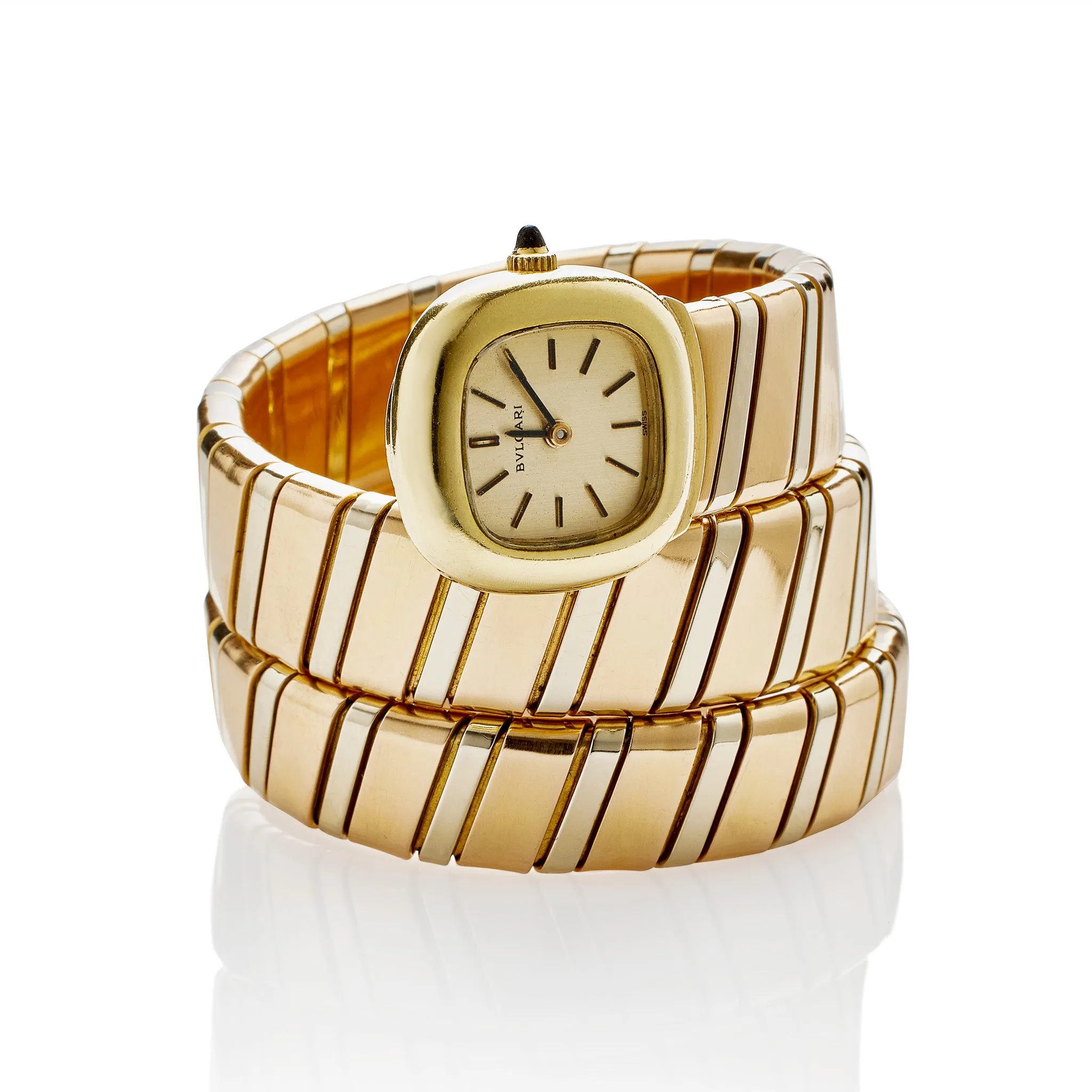 Bulgari Tubogas "Serpenti" 18K Tri-color Gold Automatic Wristwatch