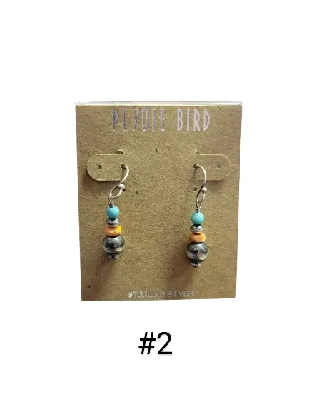 Cairns Matte Silver Dangle Earrings w/ Stone Accent