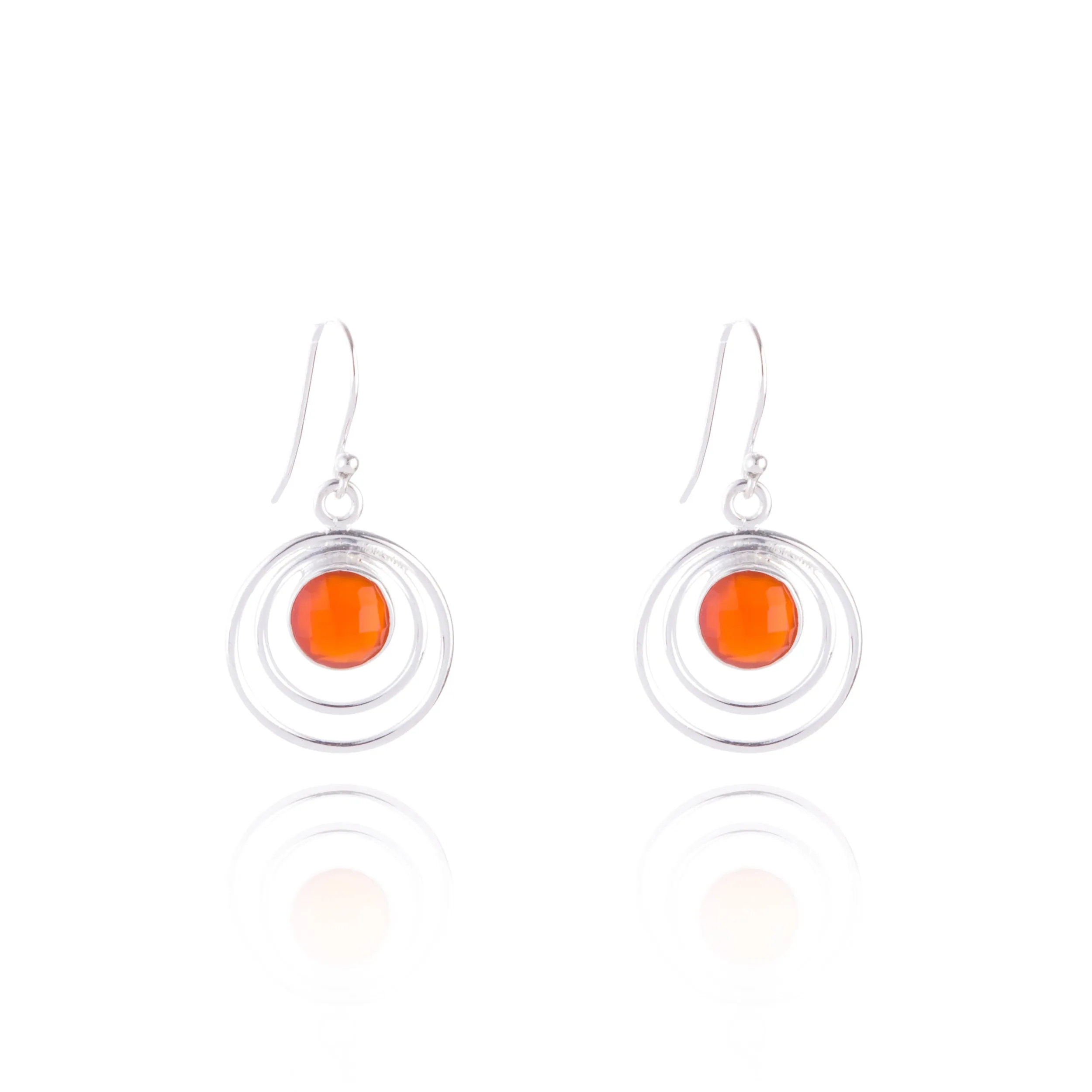 Camilla Carnelian Earrings, Sterling Silver