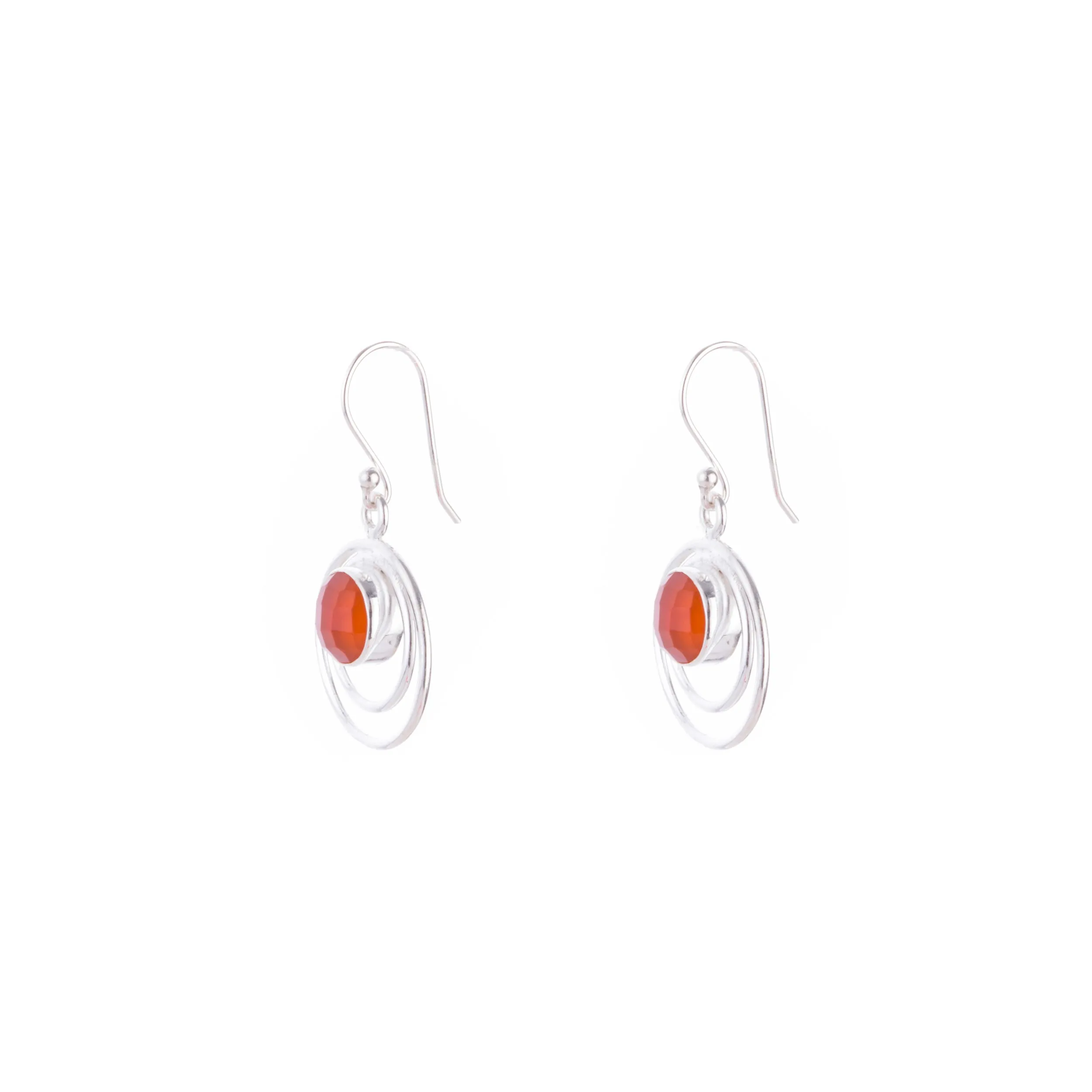 Camilla Carnelian Earrings, Sterling Silver