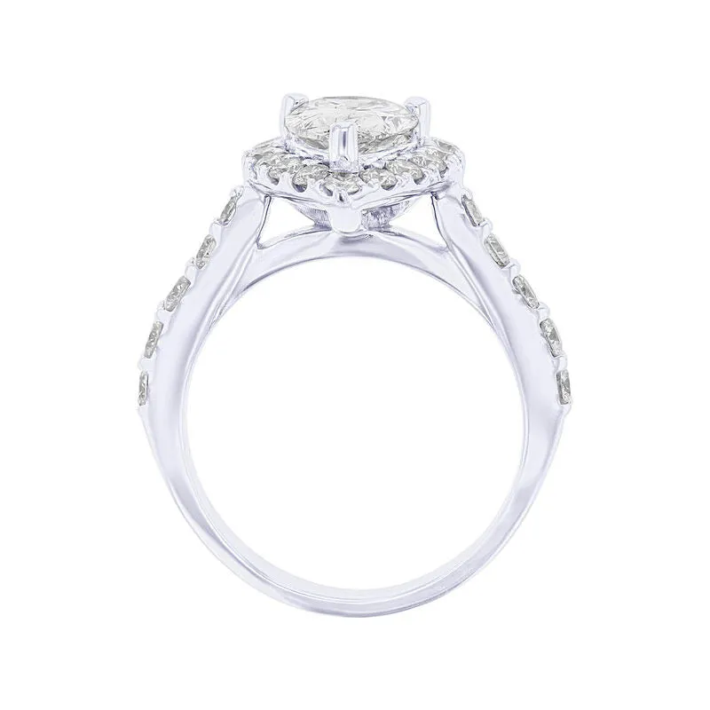 Carly Pear Halo 2ct Ready for Love Diamond Engagement Ring