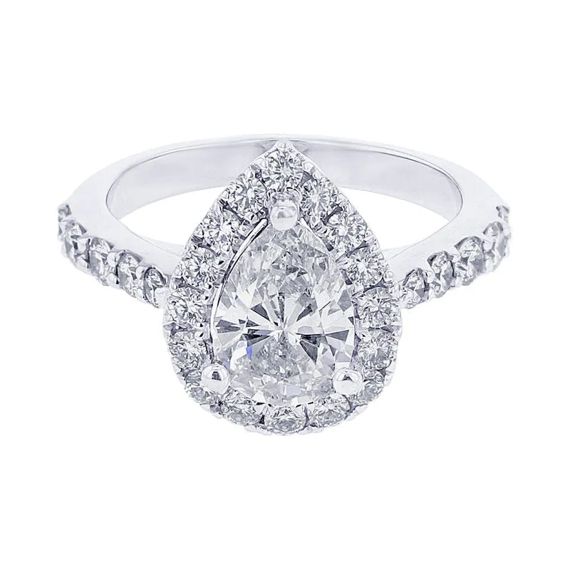 Carly Pear Halo 2ct Ready for Love Diamond Engagement Ring