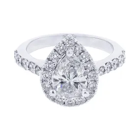 Carly Pear Halo 2ct Ready for Love Diamond Engagement Ring