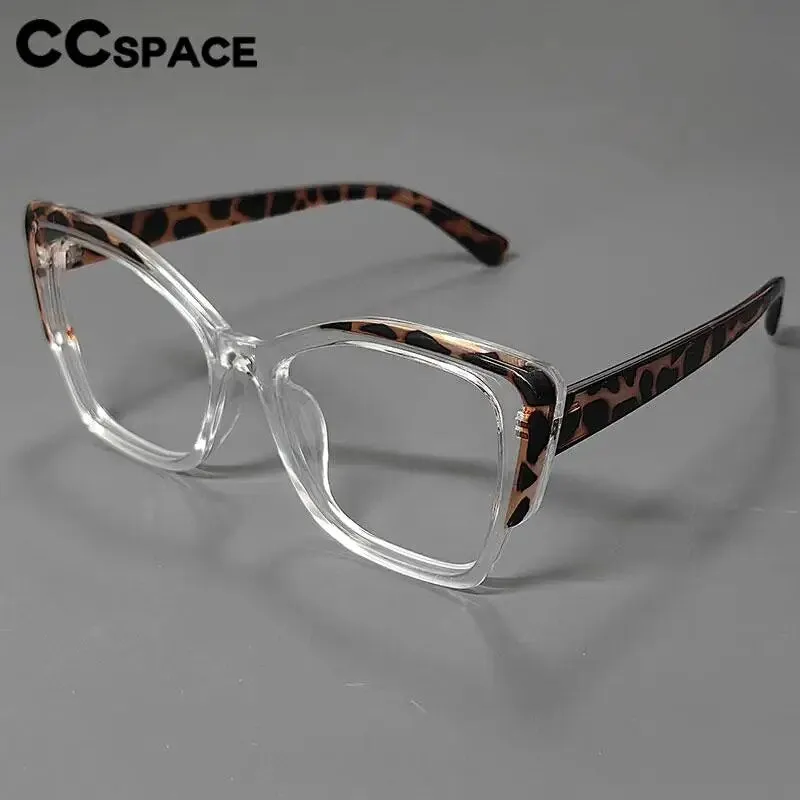 CCspace Women's Full Rim Large Cat Eye Tr 90 Titanium Reading Glasses 57027