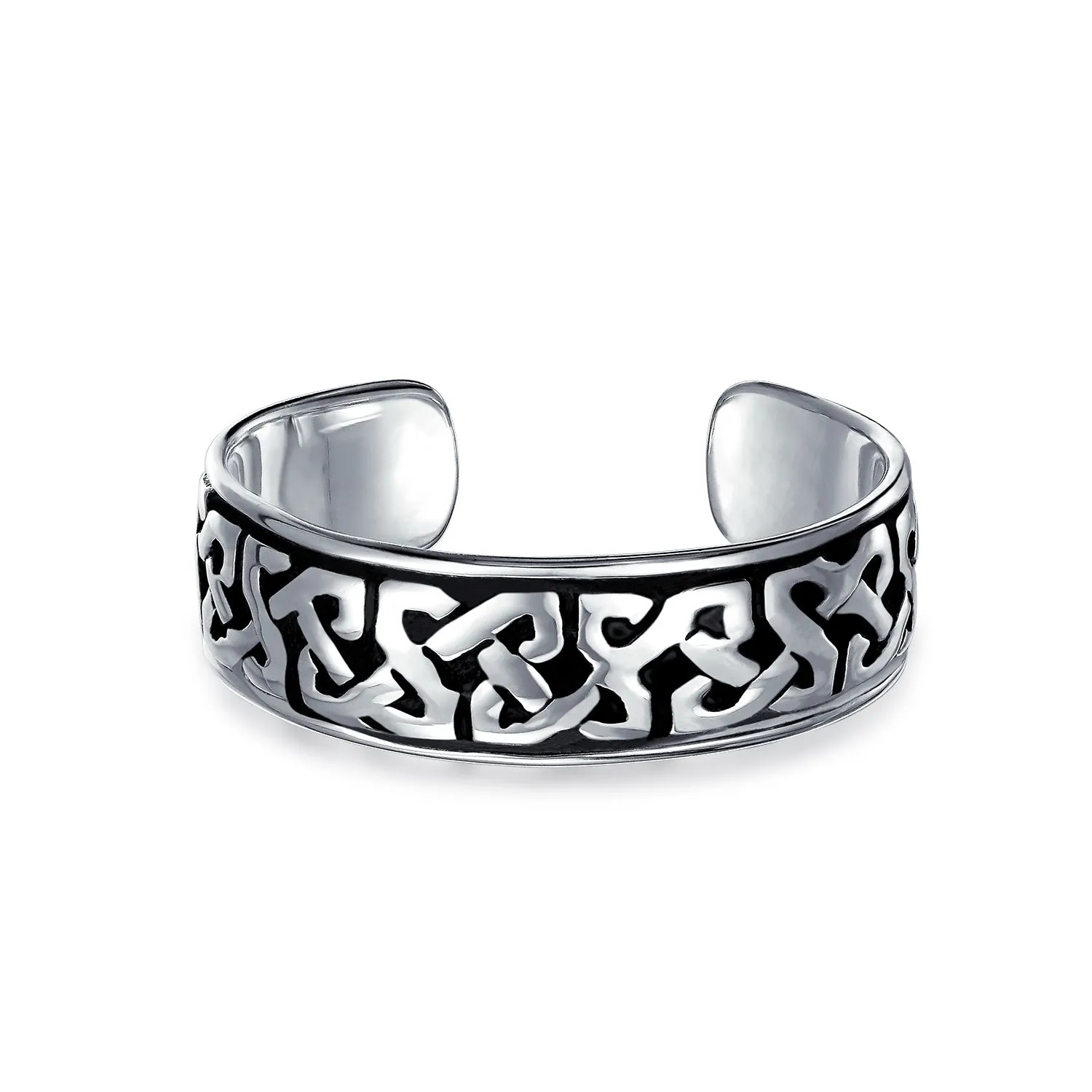 Celtic Trinity Band Toe Ring in Oxidized Sterling Silver Pinky Midi Band