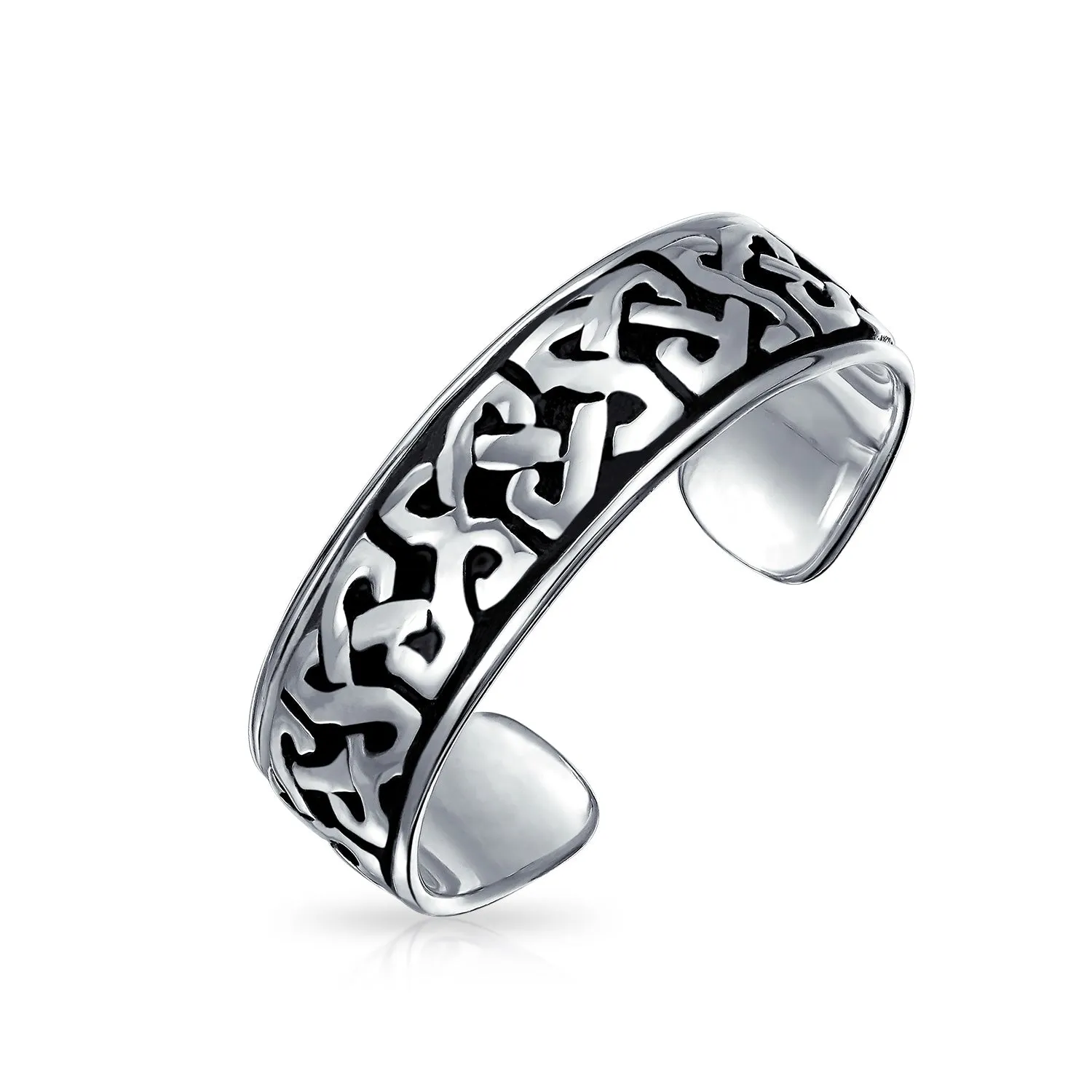 Celtic Trinity Band Toe Ring in Oxidized Sterling Silver Pinky Midi Band