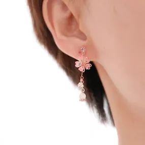 Charming Cherry Blossom Dangle Earrings