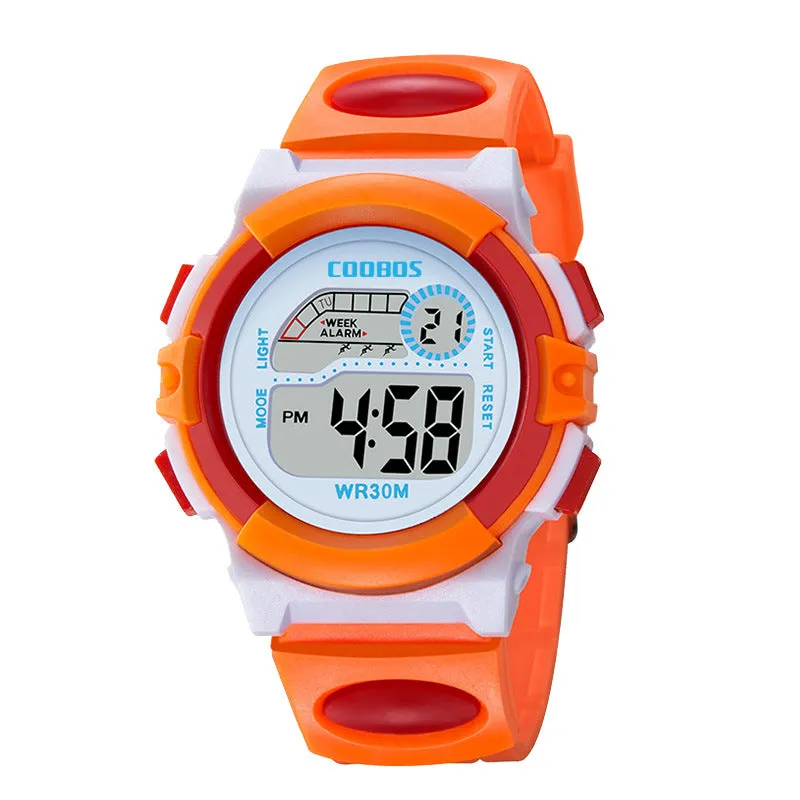 Children's Electronic Watch Luminous Boys and Girls Multi-Functional Waterproof Student Sport Watch