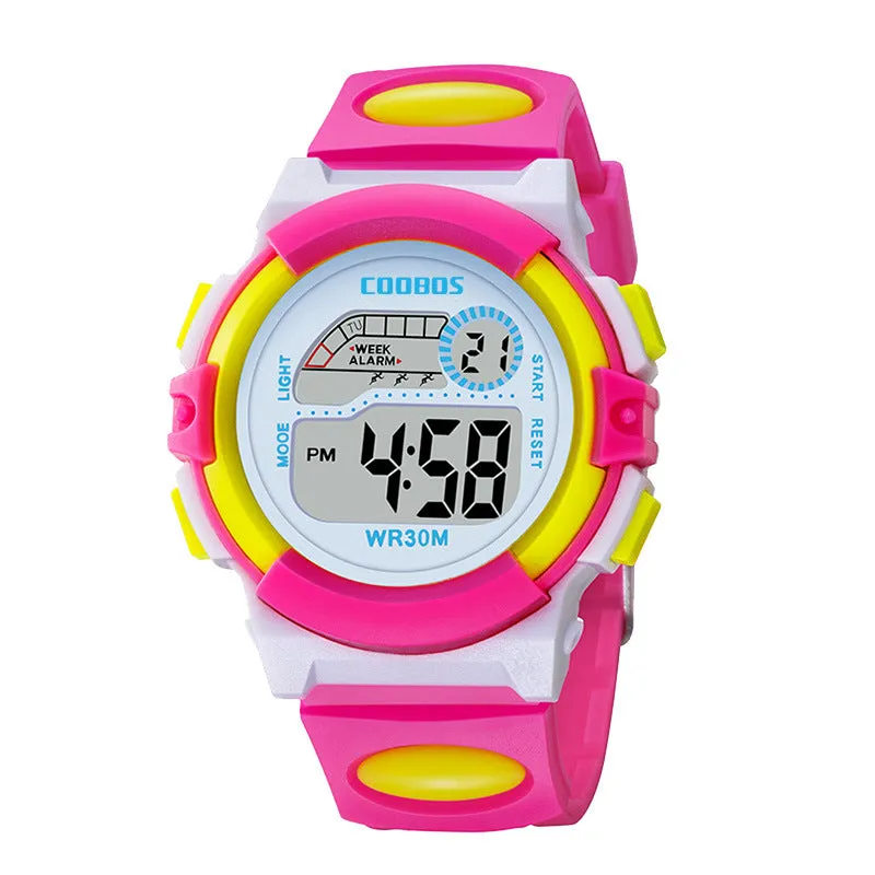 Children's Electronic Watch Luminous Boys and Girls Multi-Functional Waterproof Student Sport Watch