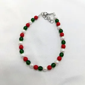 Christmas Glass Bead Bracelet