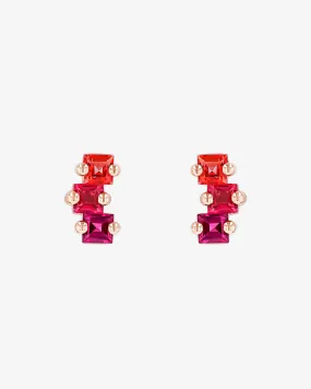 Cierra Red Ombre Midi Studs