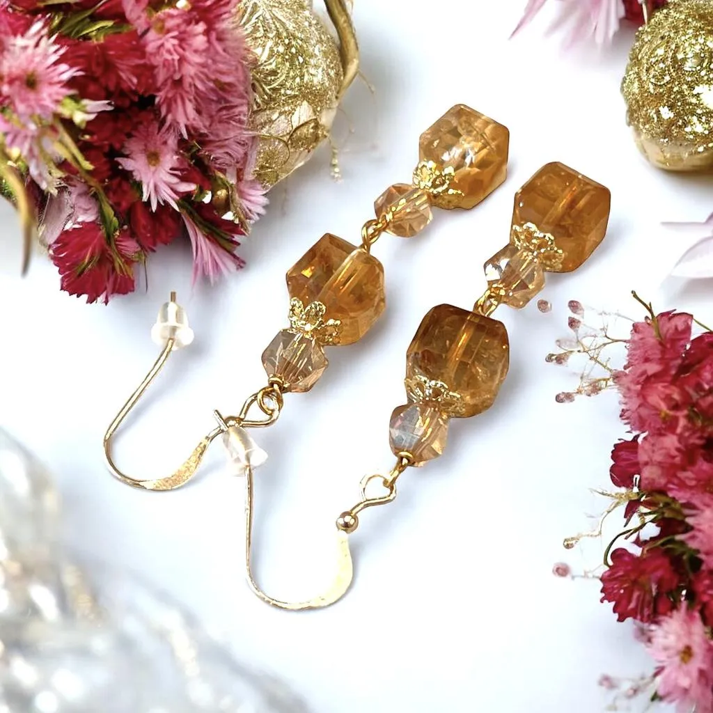 Citrine Gemstone Drop Earrings