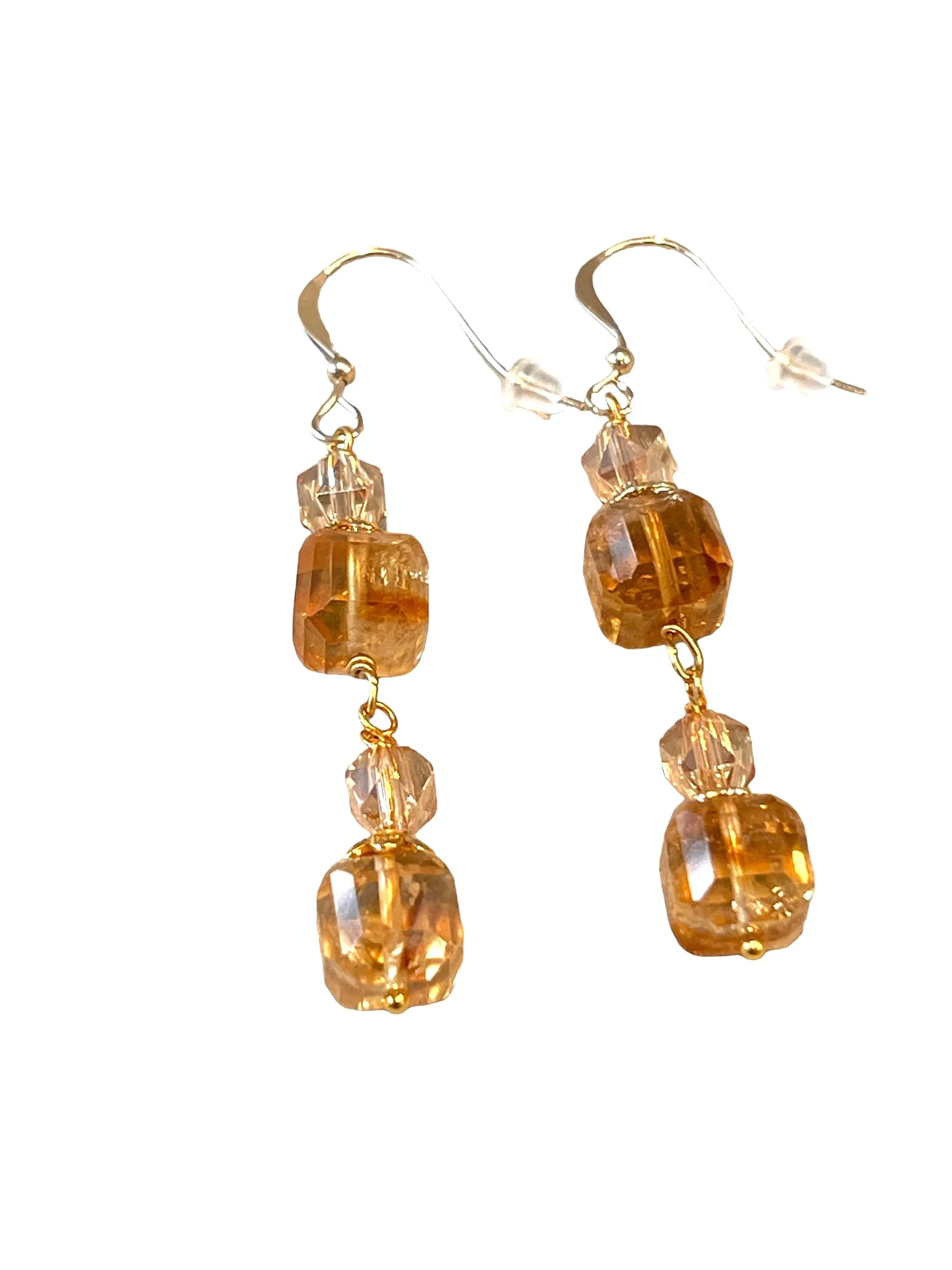 Citrine Gemstone Drop Earrings