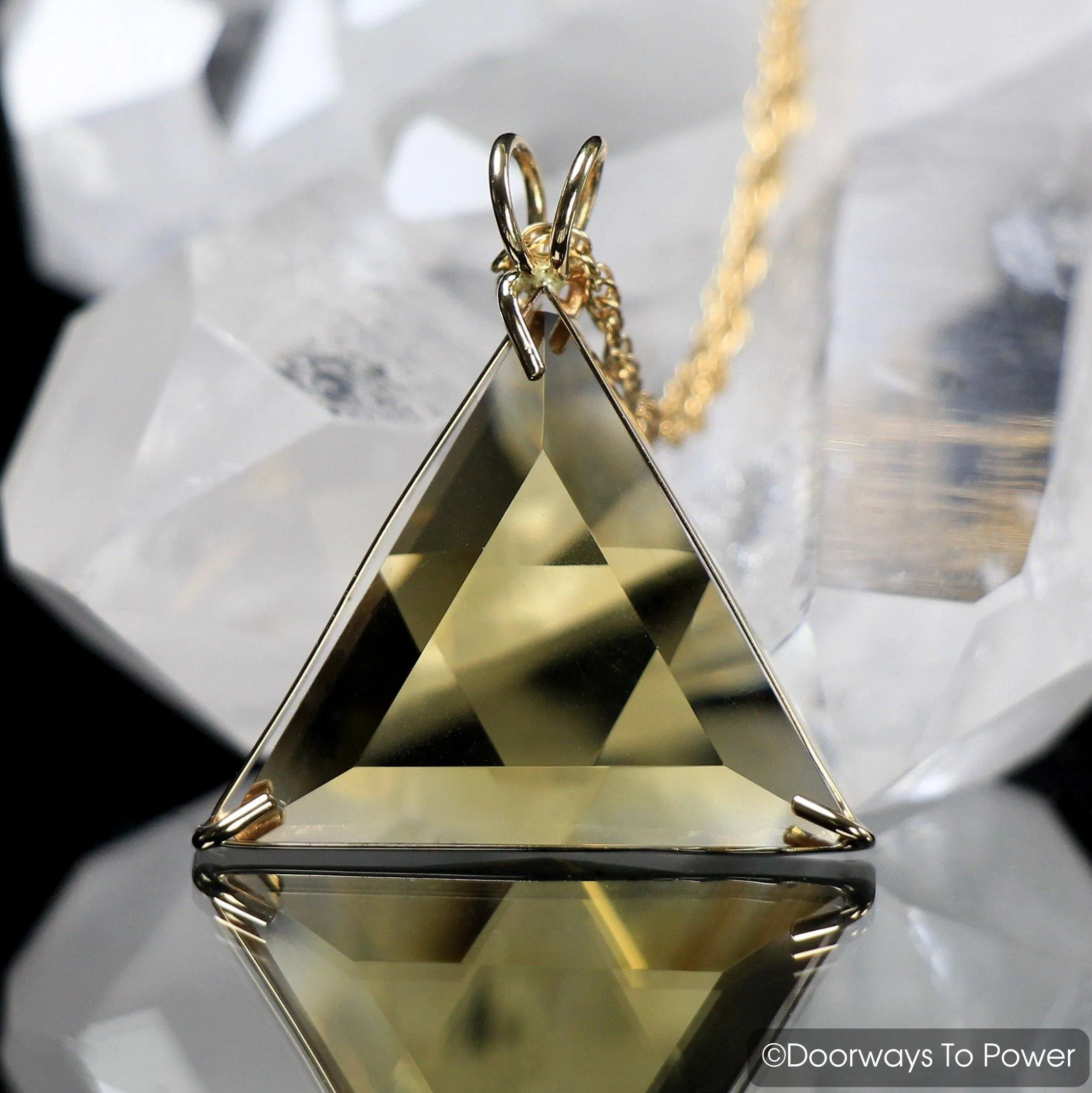 Citrine Quartz Star of David Vogel Crystal Pendant 14k