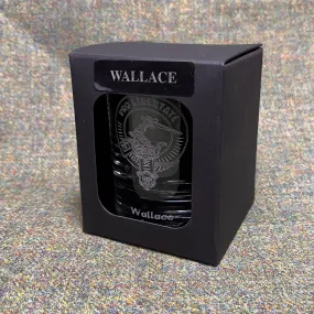 Clan Crest Whisky Glass with Wallace Crest