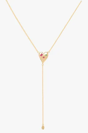 Colorful heart necklace gold plated