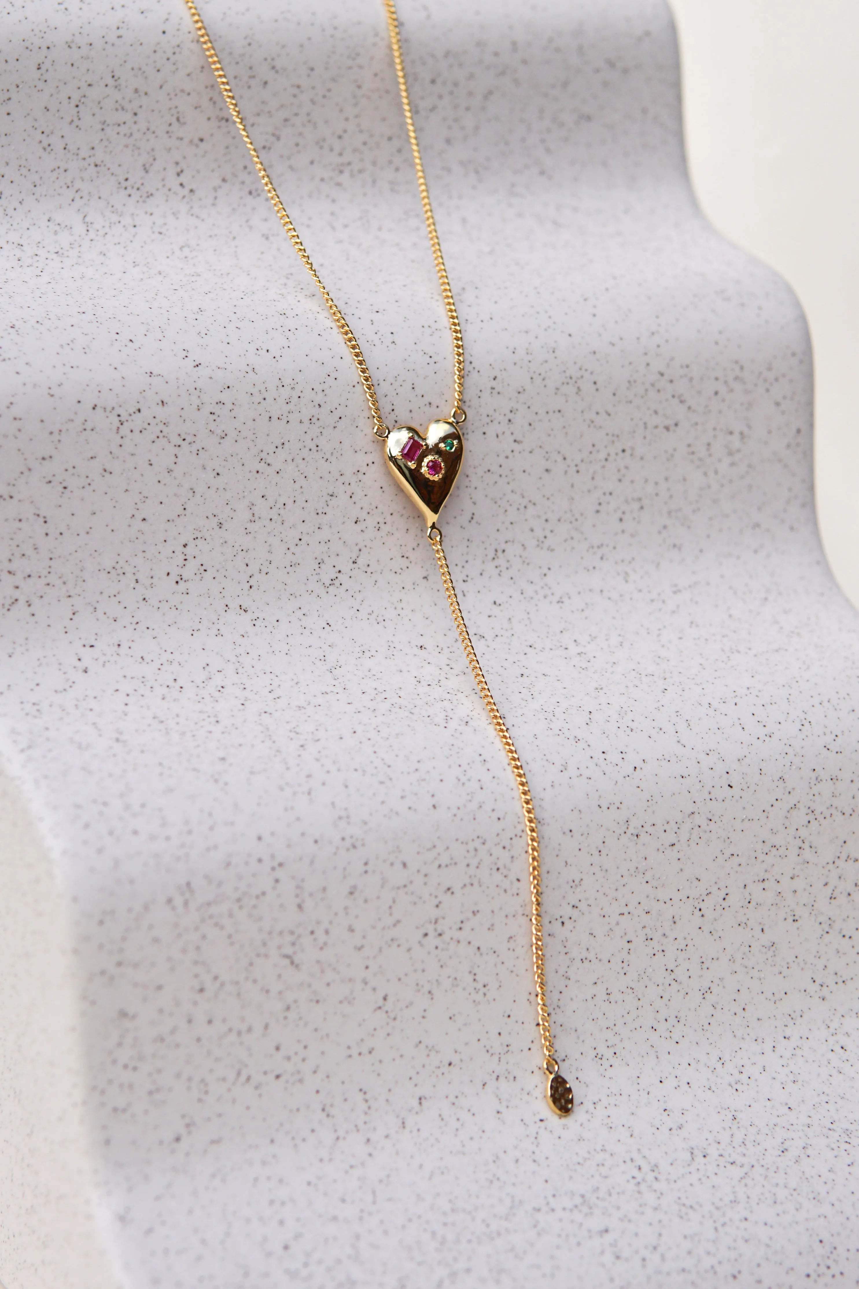 Colorful heart necklace gold plated