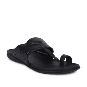 Coolers Casual Black Toe Ring Slippers For Men KENYA-2E By Liberty