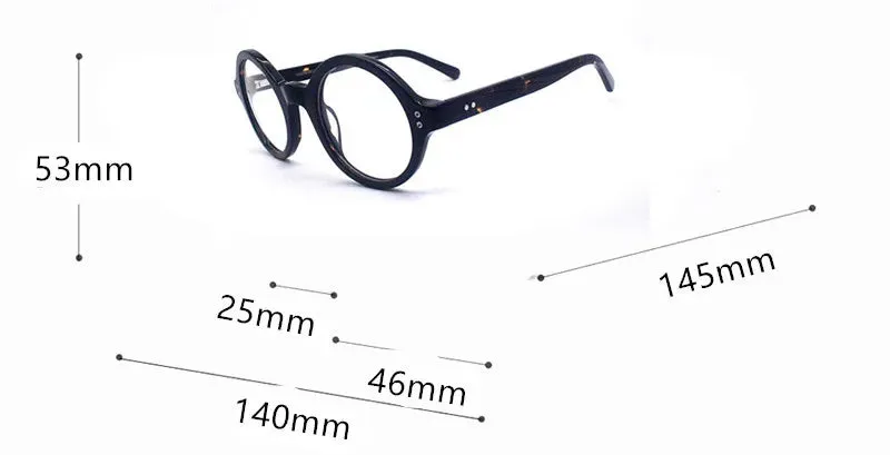 Cubojue Unisex Full Rim Round Plastic Reading Glasses Xh009