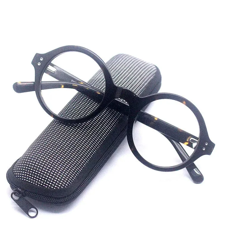 Cubojue Unisex Full Rim Round Plastic Reading Glasses Xh009