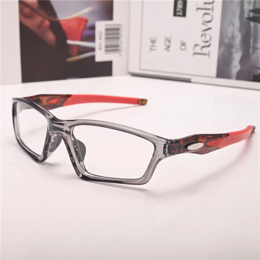 Cubojue Unisex Full Rim Square Tr 90 Titanium Sport Frame Reading Glasses