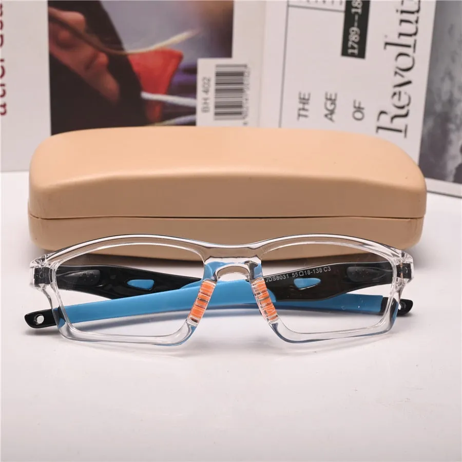 Cubojue Unisex Full Rim Square Tr 90 Titanium Sport Frame Reading Glasses