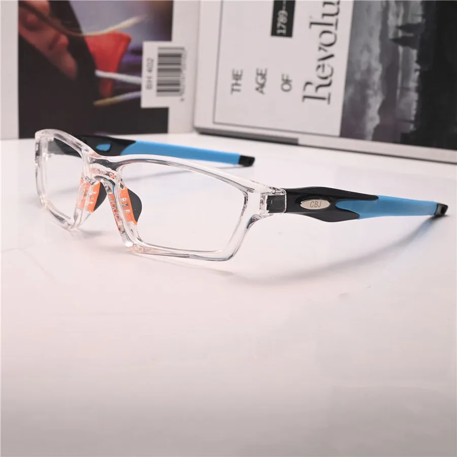 Cubojue Unisex Full Rim Square Tr 90 Titanium Sport Frame Reading Glasses