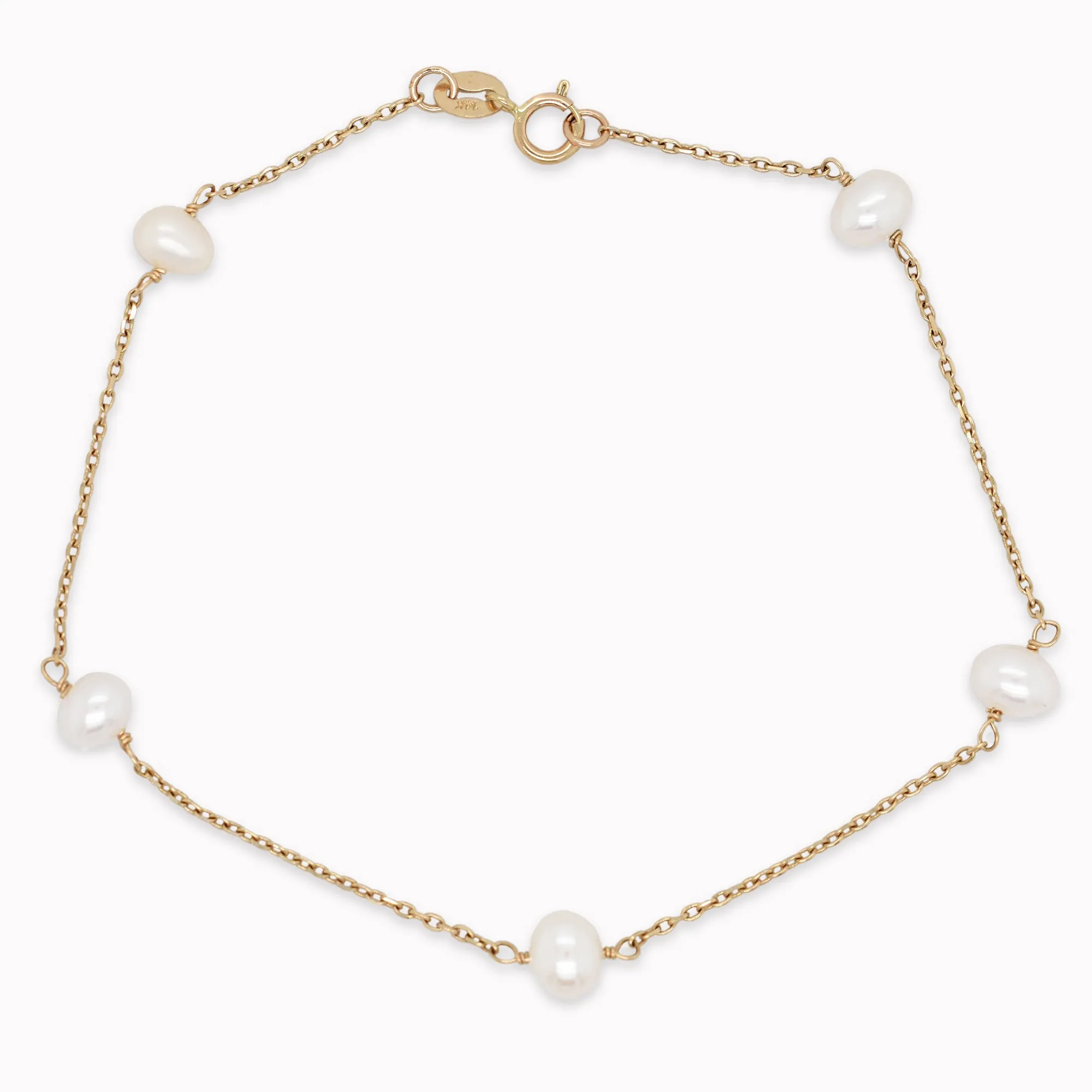 Cultured Pearl Station Bracelet