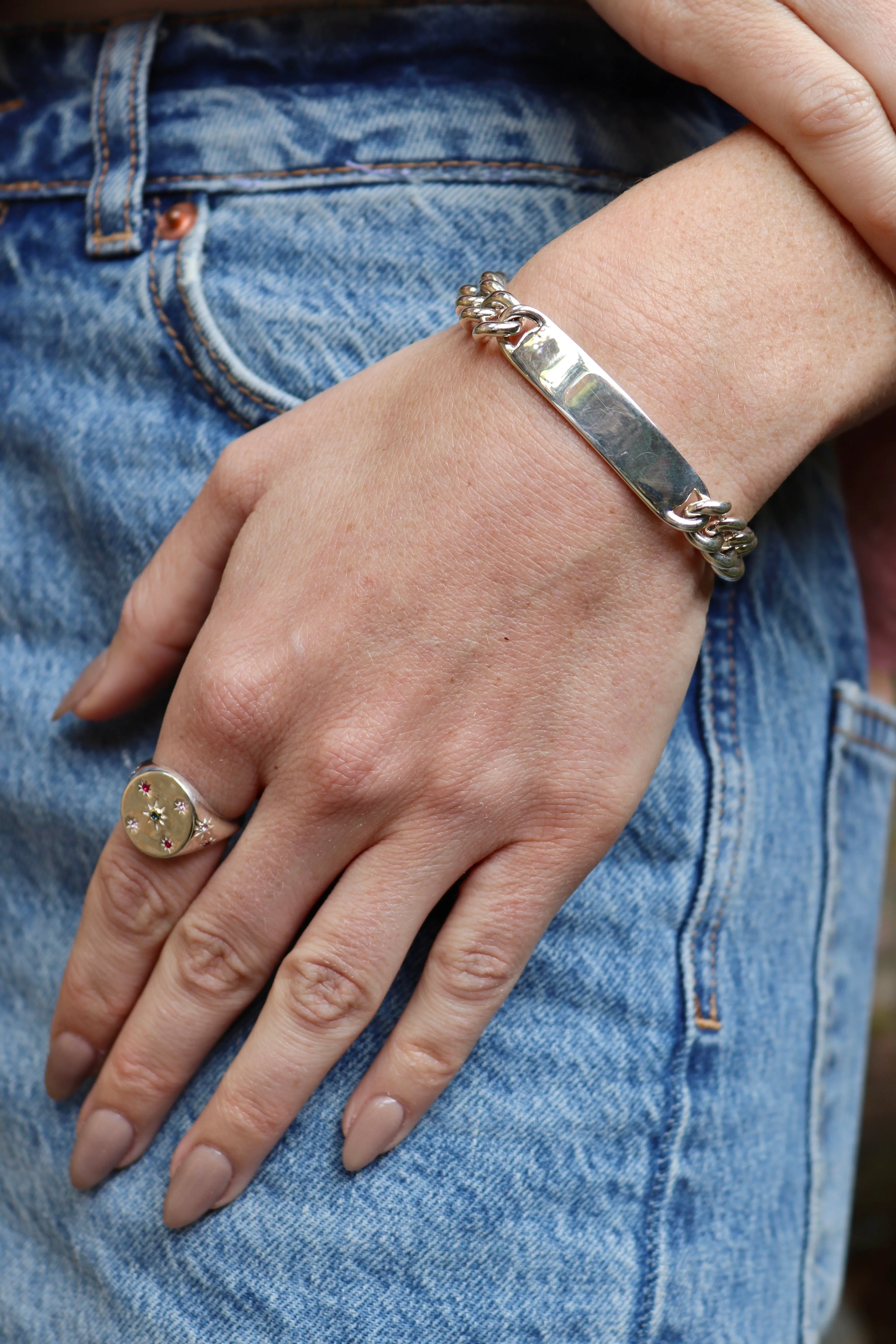 Curb ID Bracelet in Sterling Silver