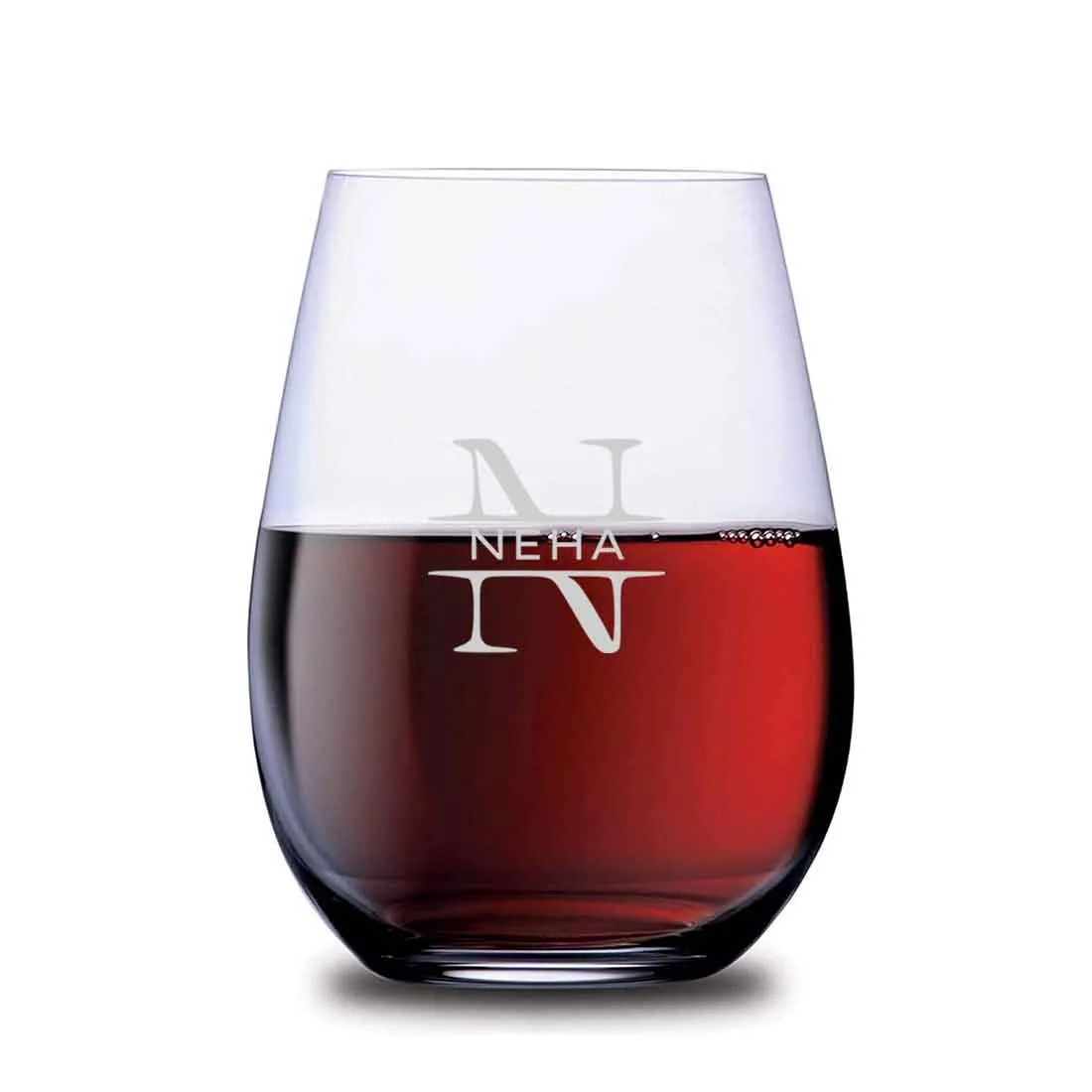 Custom Engraved Whiskey Glass Stemless Wine Glasses with Monogram Name 400 ML